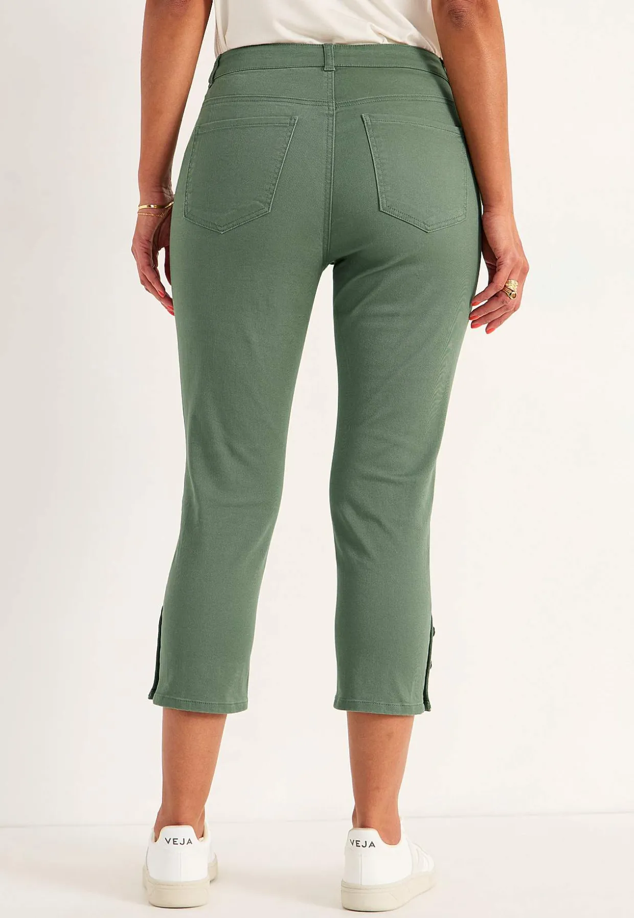 Crop jeans med design med fem lommer