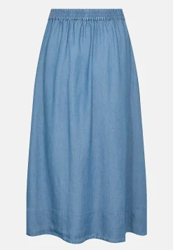 Denimnederdel i lyocell med lommer