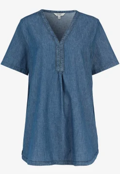 Denimtunika med dekorativ v-hals