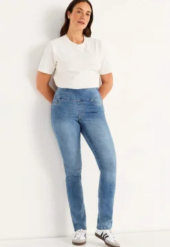 Elastisk jegging med høj elastisk talje Elin