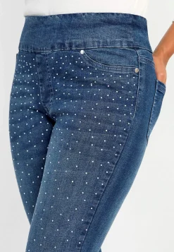 Elastisk jegging med rhinstensdetaljer