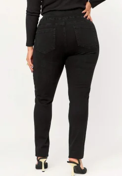 Elastisk jegging med rhinstensdetaljer
