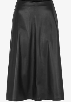 Elastisk nederdel i læderimitation