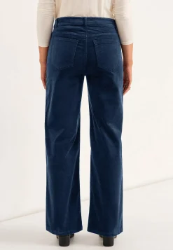 Elastiske fløjlsbukser med brede ben