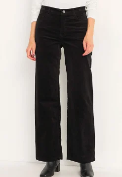 Elastiske fløjlsbukser med brede ben | Cellbes