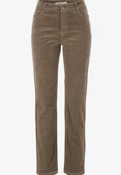 Elastiske fløjlsbukser med lige ben