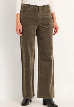 Elastiske fløjlsbukser med brede ben