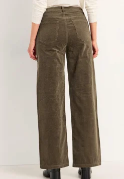 Elastiske fløjlsbukser med brede ben