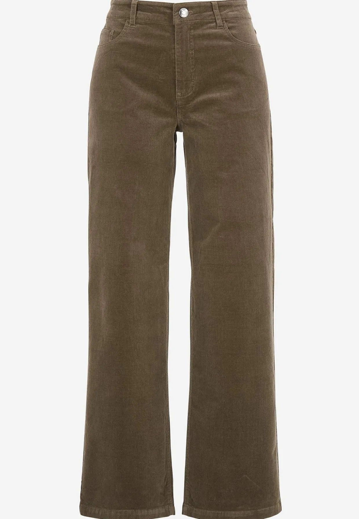 Elastiske fløjlsbukser med brede ben