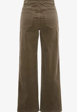 Elastiske fløjlsbukser med brede ben