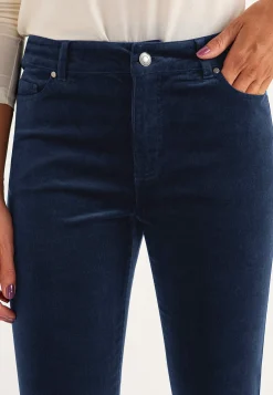 Elastiske fløjlsbukser med lige ben