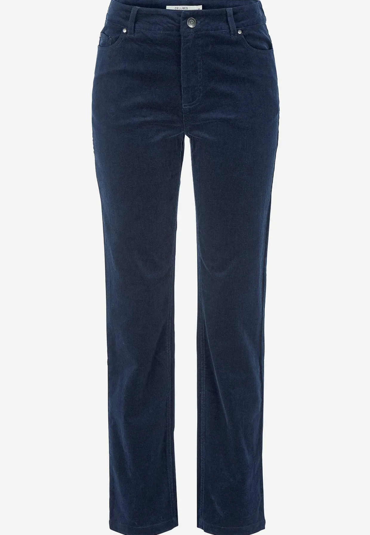 Elastiske fløjlsbukser med lige ben