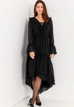 Festkjole i vævet chiffon