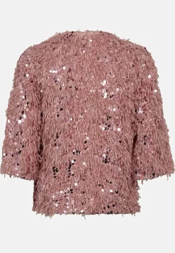 Festtop med fjerlignende materiale og pailleter | Cellbes