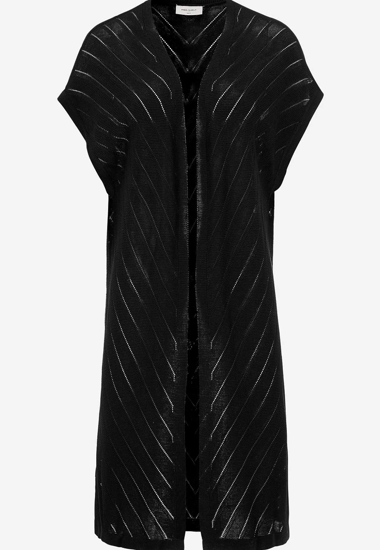 Fintstrikket cardigan med hulmønster