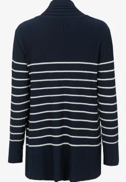 Fintstrikket, stribet cardigan