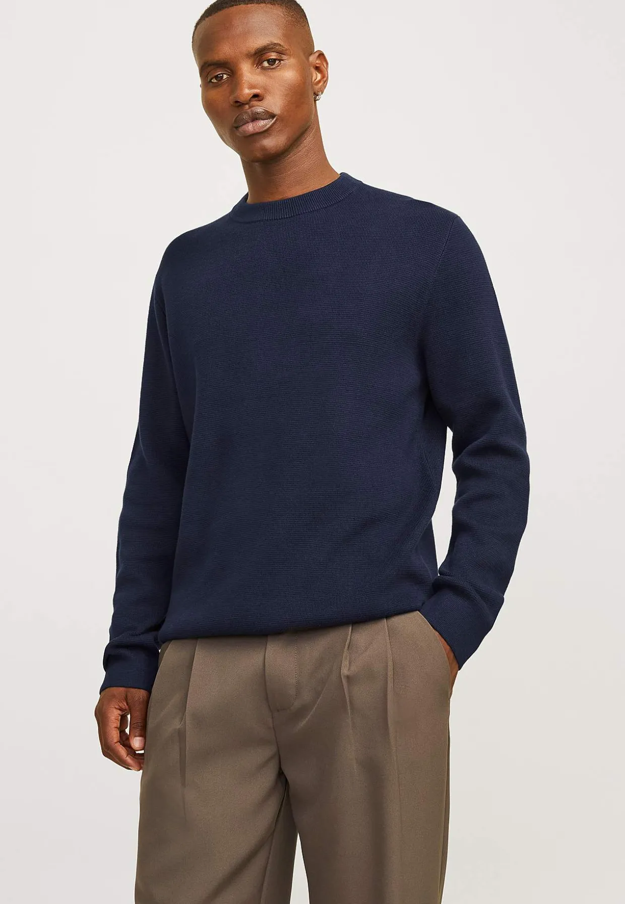 Fintstrikket trøje i merinould