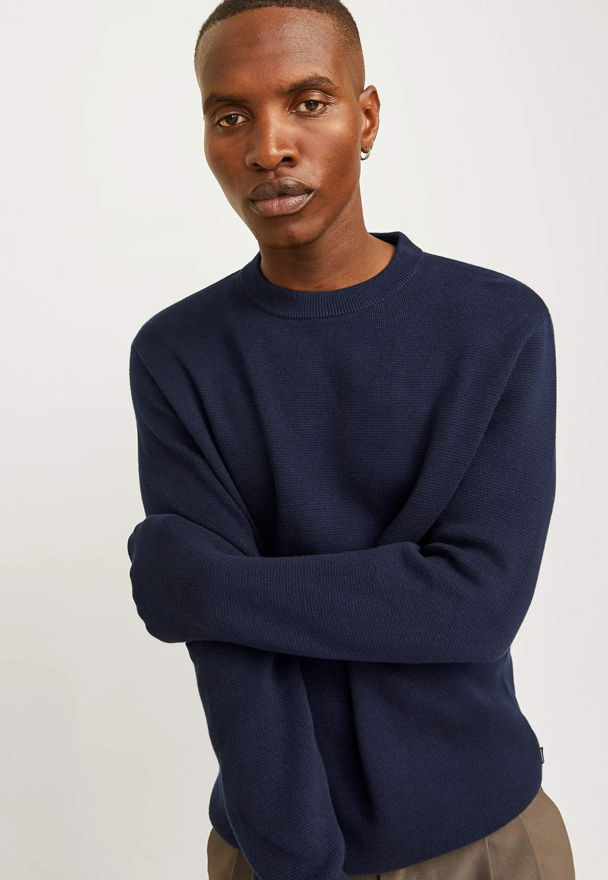 Fintstrikket trøje i merinould