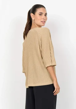 Fintstrikket trøje med glimmertråde