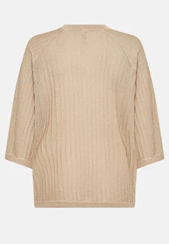 Fintstrikket trøje med glimmertråde