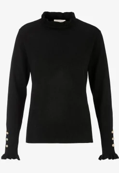 Fintstrikket trøje med knapper | Cellbes