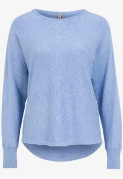 Fintstrikket trøje med knapper i ryggen | Cellbes