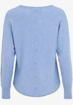 Fintstrikket trøje med knapper i ryggen | Cellbes