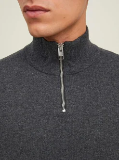 Fintstrikket trøje med lynlås