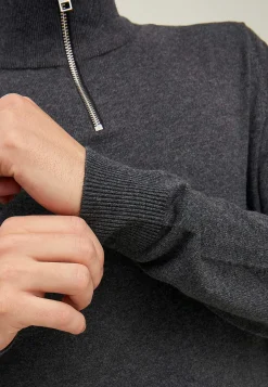 Fintstrikket trøje med lynlås