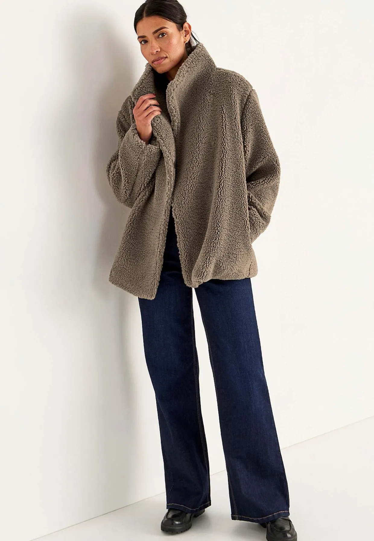 Fleecejakke med opretstående krave