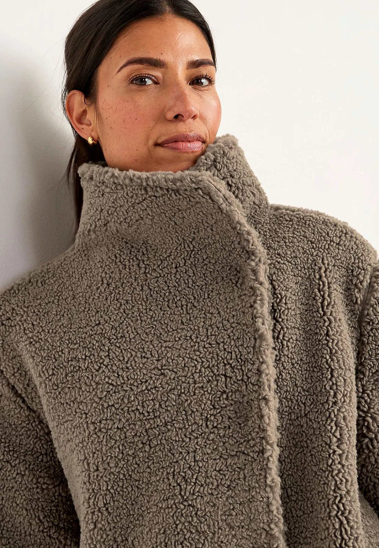 Fleecejakke med opretstående krave