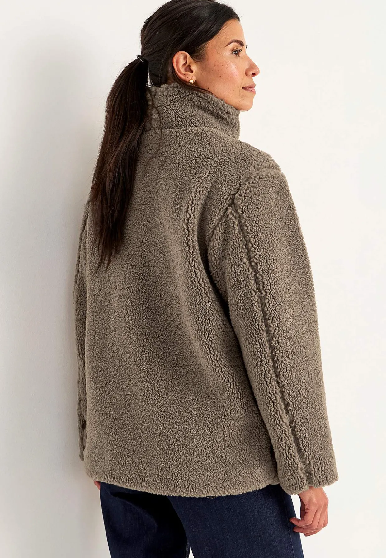 Fleecejakke med opretstående krave