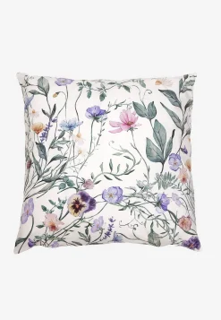 Fløjlspudebetræk med blomstermønster