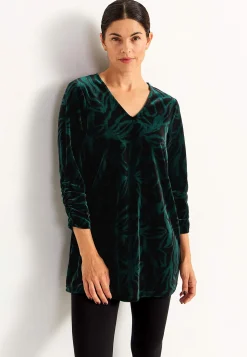 Fløjlstunika med rynket ærmedetalje