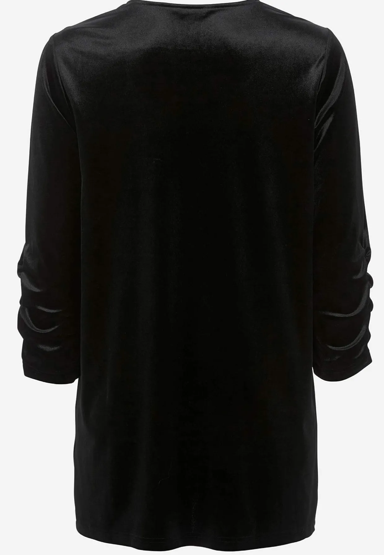 Fløjlstunika med rynket ærmedetalje