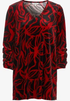 Fløjlstunika med rynket ærmedetalje