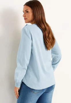 Flæsebluse i denim