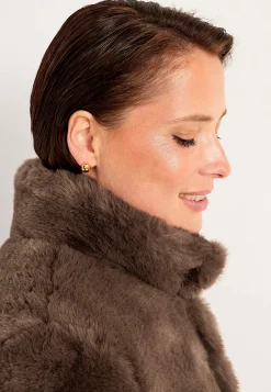 Frakke med blød pelsimitation