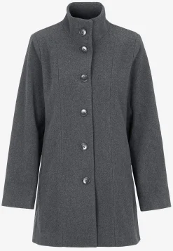 Frakke med opretstående krave