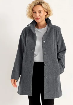 Frakke med opretstående krave