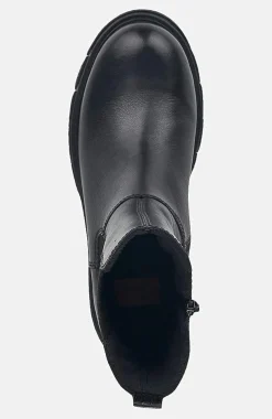 Høj skindstøvle med lynlås