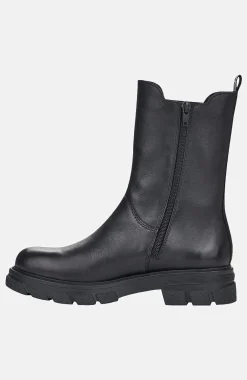 Høj skindstøvle med lynlås