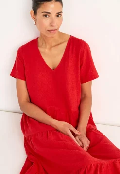 Hørkjole med volanter