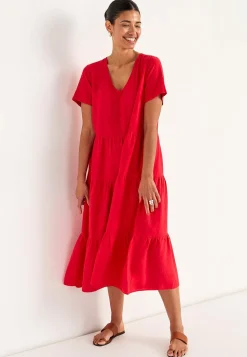 Hørkjole med volanter