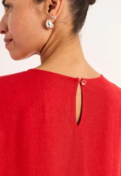 Hørkjole med volanter