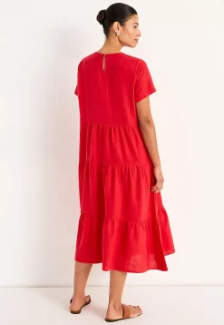 Hørkjole med volanter