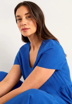 Hørkjole med volanter | Cellbes