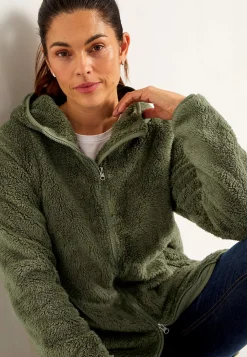 Hyggelig fleecejakke med hætte