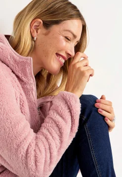 Hyggelig fleecejakke med hætte