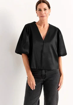 Inderjakke med voluminøse ærmer